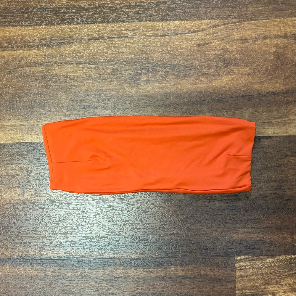 toast swim bandeau top in burnt ochre